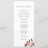 Harvest Foliage Hochzeitsprogramm Programm (Rückseite)