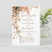 Harvest Garland Script Elegante Hochzeit im Herbst Einladung (Stehend Vorderseite)