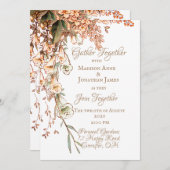 Harvest Garland Script Elegante Hochzeit im Herbst Einladung (Vorne/Hinten)