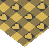 Harvest Gold Black Buffalo Heart Plaid Kurzer Tischläufer (Ecke)