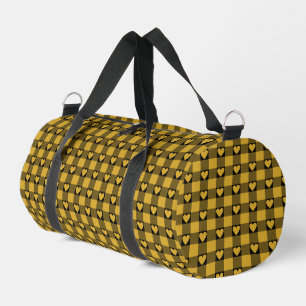 Harvest Gold Black Büffelherz Karo Duffle Bag