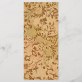 Harvest Gold Boho und Gold Leaf Wedding Menü Menükarte (Rückseite)