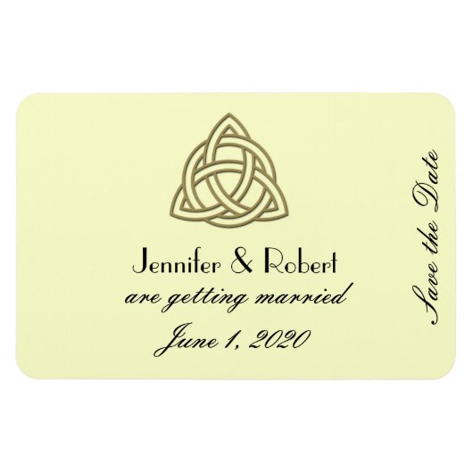 Harvest Gold Celtic Knot Save the Date Magnet (Horizontal)