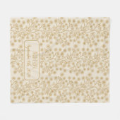 Harvest Gold Floral Name Geburtsdatum Baby Fleecedecke (Vorderseite (Horizontal))