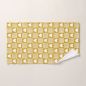 Harvest Gold Gingham Heart Patch Plaid Towel Handtuch (Handtuch)