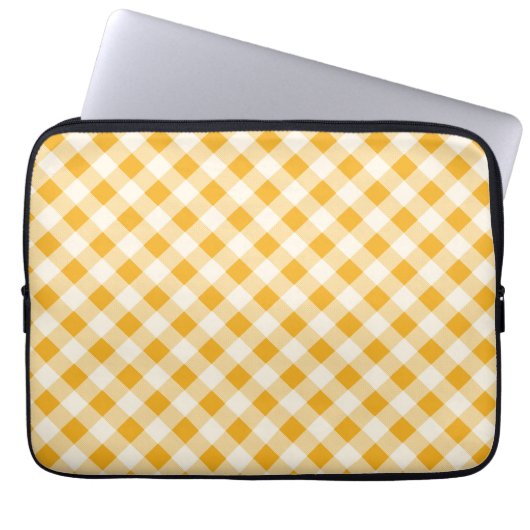 Harvest Gold Gingham Laptopschutzhülle (Vorderseite)
