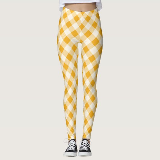 Harvest Gold Gingham Leggings (Vorderseite)