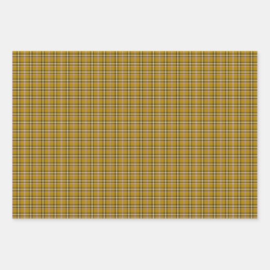 Harvest Gold Plaid Windowpane Pattern Retro Geschenkpapier Set (Vorderseite 3)