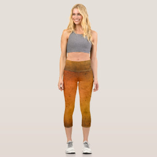 Harvest Gold Solid Schlichte Farbe Capri Leggings