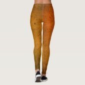 Harvest Gold Solid Schlichte Farbe Leggings (Rückseite)