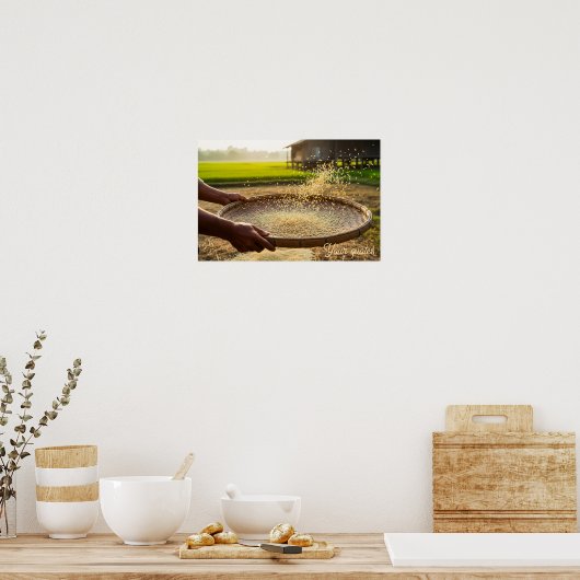 Harvest Grain, Rice Field Poster (Küche)