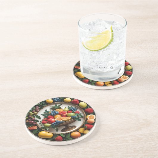 Harvest Halo Round Sandstone Getränkeuntersetzer (Seite)