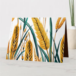 Harvest Harmony: Ein Weizenmuster auf einer weißen Karte