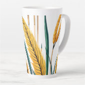 Harvest Harmony: Ein Weizenmuster auf einer weißen Milchtasse (Rechte Ecke)