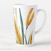 Harvest Harmony: Ein Weizenmuster auf einer weißen Milchtasse (Rechts)