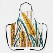 Harvest Harmony: Ein Weizenmuster auf einer weißen Schürze (Vorderseite)