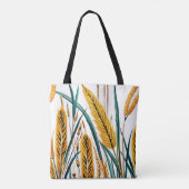 Harvest Harmony: Ein Weizenmuster auf einer weißen Tasche (Rückseite)