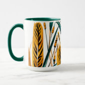 Harvest Harmony: Ein Weizenmuster auf einer weißen Tasse (Links)