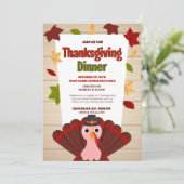 Harvest Haven Türkei's Tale von Rot und Rosa Bliss Einladung (Stehend Vorderseite)