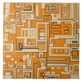 Harvest Hues Apricot Mosaic Muster Fliese (Vorderseite)