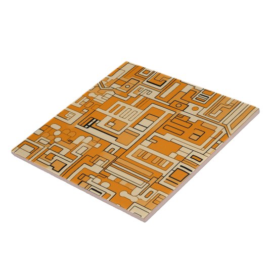 Harvest Hues Apricot Mosaic Muster Fliese (Seite)