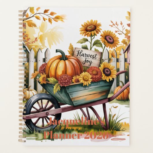 Harvest Joy Autumn Harvest. Whimsical Fall Harvest Planer (Vorderseite)
