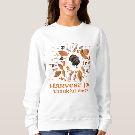 Harvest Joy Thankful Vibes– Cozy Fall Style Sweatshirt (Vorderseite)