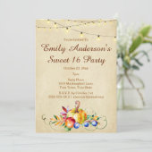 Harvest Lights Sweet 16 Geburtstag Einladung (Stehend Vorderseite)