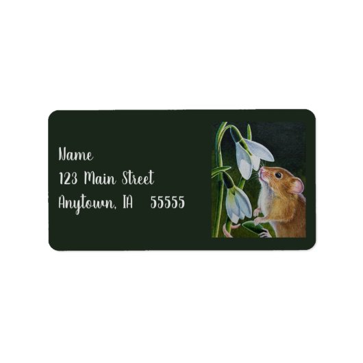 Harvest Maus riecht nach Schneeröcken Wasserfarben Adressaufkleber (Vorne)