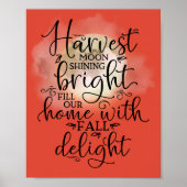 Harvest Moon Fall Delight Gedicht Orange Poster (Vorne)