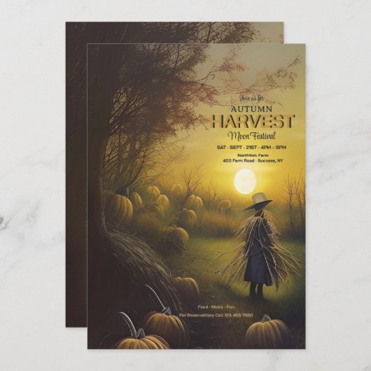 Harvest Moon Festival Einladung (Vorne/Hinten)