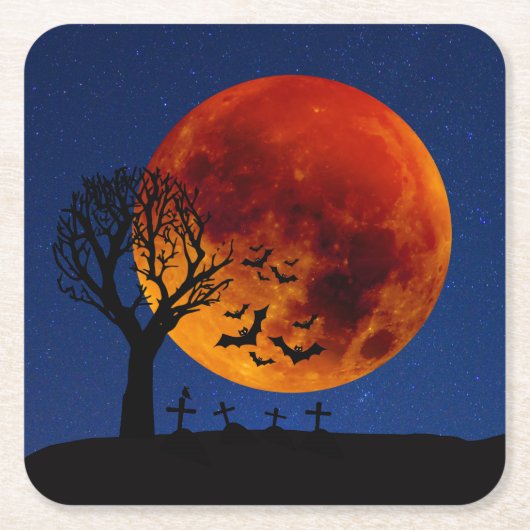 Harvest Moon Halloween Rechteckiger Pappuntersetzer (Vorderseite)