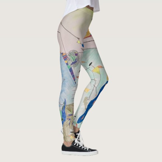 "Harvest of the Birds" Colorful Art Leggings (Rechts)