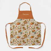 Harvest Orange Pumpkins Garden Thanksgiving Name Schürze (Vorderseite)