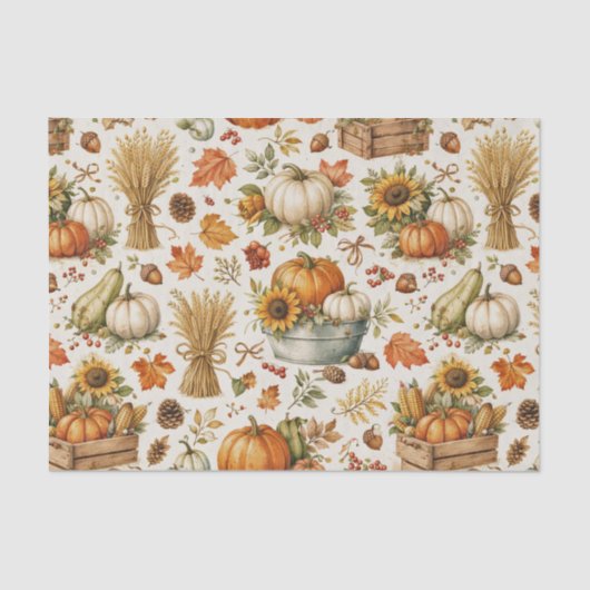 Harvest Orange Pumpkins Garden Thanksgiving Seidenpapier (Vorderseite)