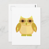 Harvest Owl - Gelb Postkarte (Vorne/Hinten)
