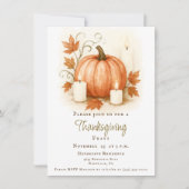 Harvest Pumpkin Erntedank Dinner | Weiß Einladung (Vorderseite)