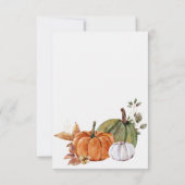 Harvest Pumpkin Erntedank Theme Brautparty Dankeskarte (Rückseite)