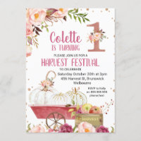 Harvest Pumpkin Erster Geburtstag Einladung