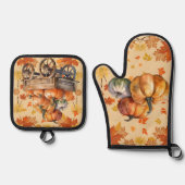 Harvest Pumpkin Oven Mitt and Pot Holder Set (Vorderseite)