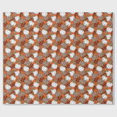 Harvest Pumpkin Patchwork Vintages Muster Geschenkpapier (Flach)