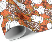 Harvest Pumpkin Patchwork Vintages Muster Geschenkpapier (Rolleneckpunkt)
