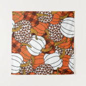 Harvest Pumpkin Patchwork Vintages Muster Wandteppich (Vorderseite (Horizontal))