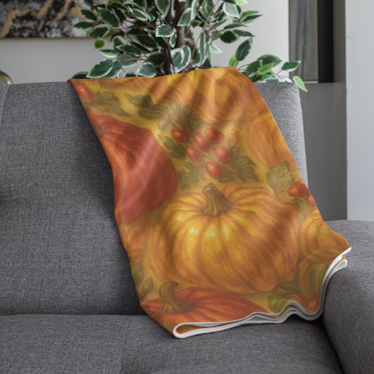 Harvest Pumpkin Pattern - Herbst Erntedank Fleecedecke
