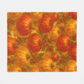 Harvest Pumpkin Pattern - Herbst Erntedank Fleecedecke (Vorderseite (Horizontal))