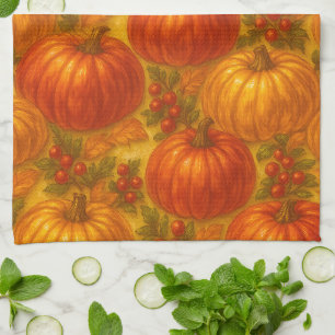 Harvest Pumpkin Pattern - Herbst Erntedank Geschirrtuch
