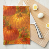 Harvest Pumpkin Pattern - Herbst Erntedank Geschirrtuch (Viertel Falte)