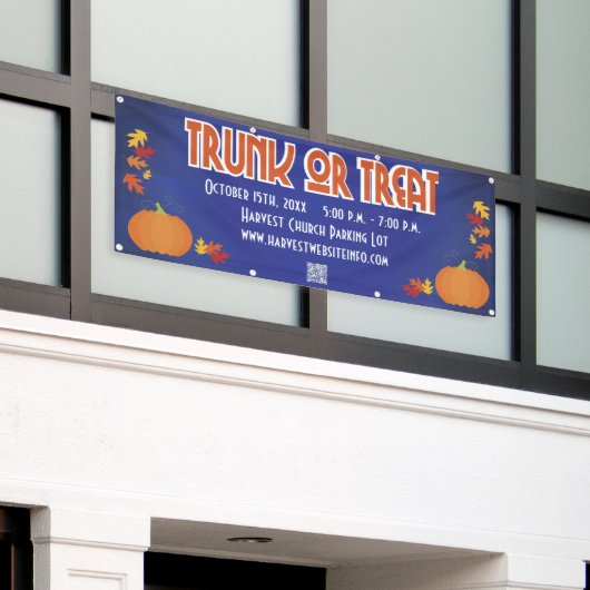 Harvest Pumpkin QR Code Trunk oder Leckerei Banner (Äußeres Gebäude)