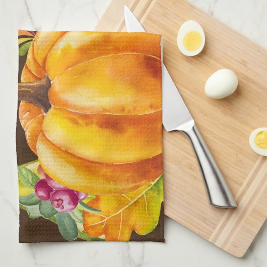 Harvest Pumpkins, Blätter und Folien Geschirrtuch (Viertel Falte)