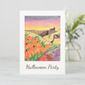Harvest Pumpkins Folk Art Halloween-Party Einladung (Stehend Vorderseite)